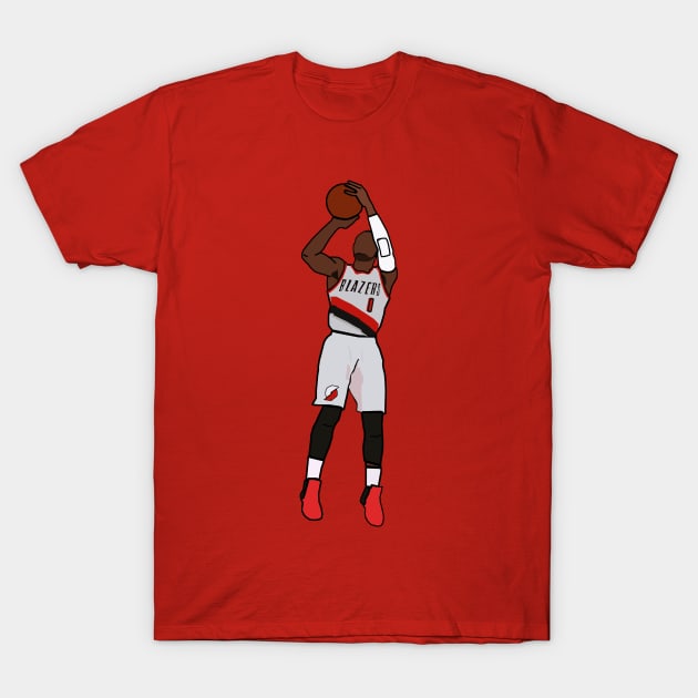 Damian Lillard - NBA Portland Trailblazers T-Shirt by xavierjfong
